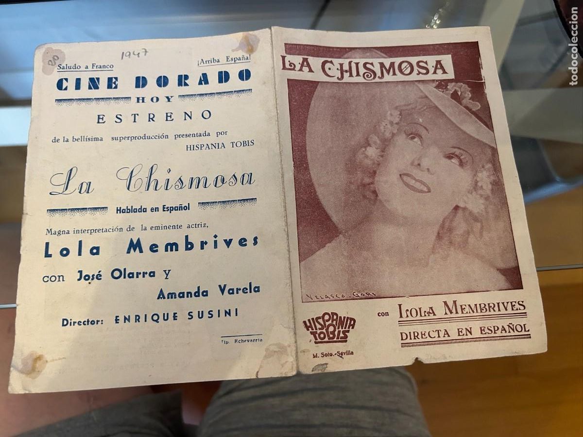 Cine: 1947 LA CHISMOSA CINE DORADO ZARAGOZA CON PUBLICIDAD BUEN ESTADO COMO SE VE