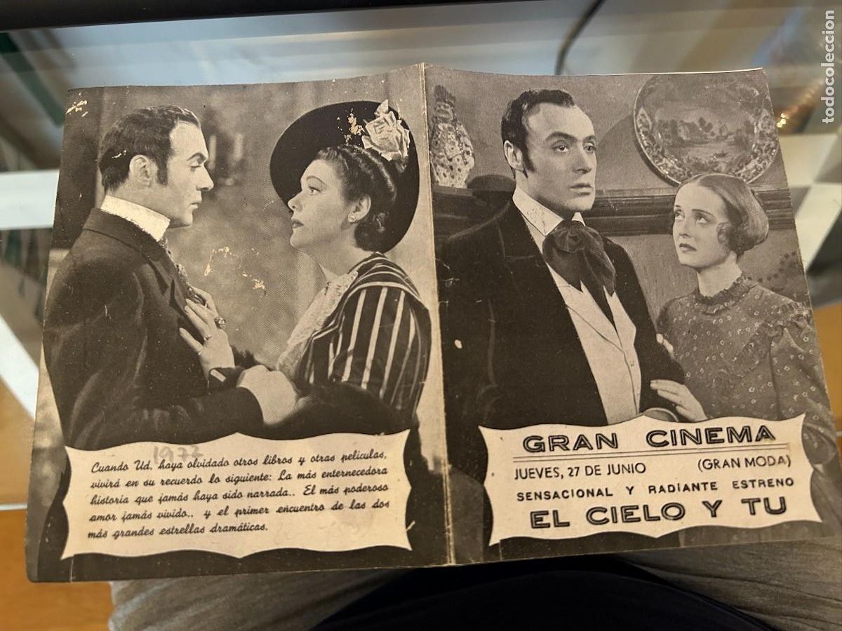 Cine: 1977 EL CIELO Y TU NUEVO MUY BUEN ESTADO CON PUBLICIDAD GRAN CINEMA