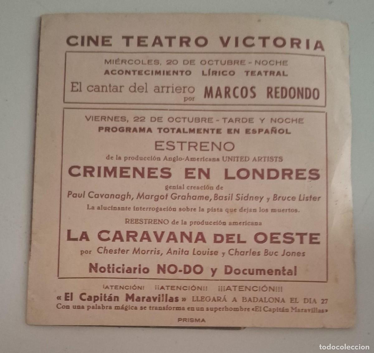 Cine: CRIMENES EN LONDRES - PROGRAMA DE CINE - Foto 3