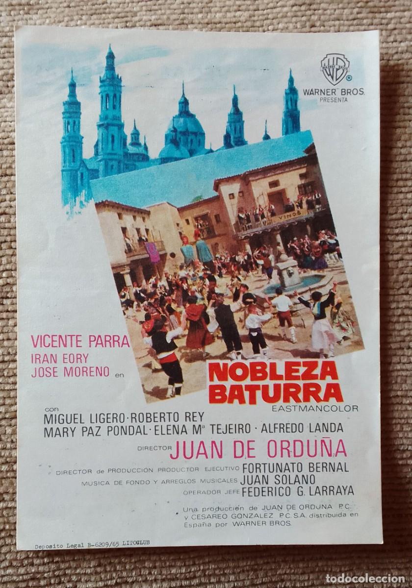 Cine: PROGRAMA DE CINE. NOBLEZA BATURRA. VICENTE PARRA. CINE LAS VEGAS. FIGUERAS. DE MANO.