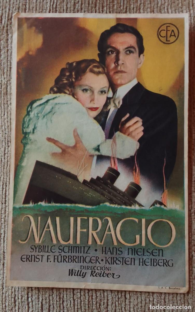 Cine: PROGRAMA DE CINE. NAUFRAGIO. CINE ROSAS. DE MANO.