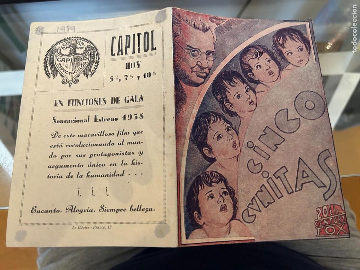 Cine: 1989 cinco cunitas cine capitol cieza o castellon nuevo con publicidad
