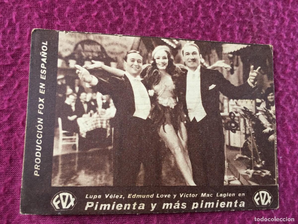 Cine: PIMIENTA Y MAS PIMIENTA PROGRAMA TARJETA FOX LUPE VELEZ EDMUND LOWE VICTOR MCLAGLEN