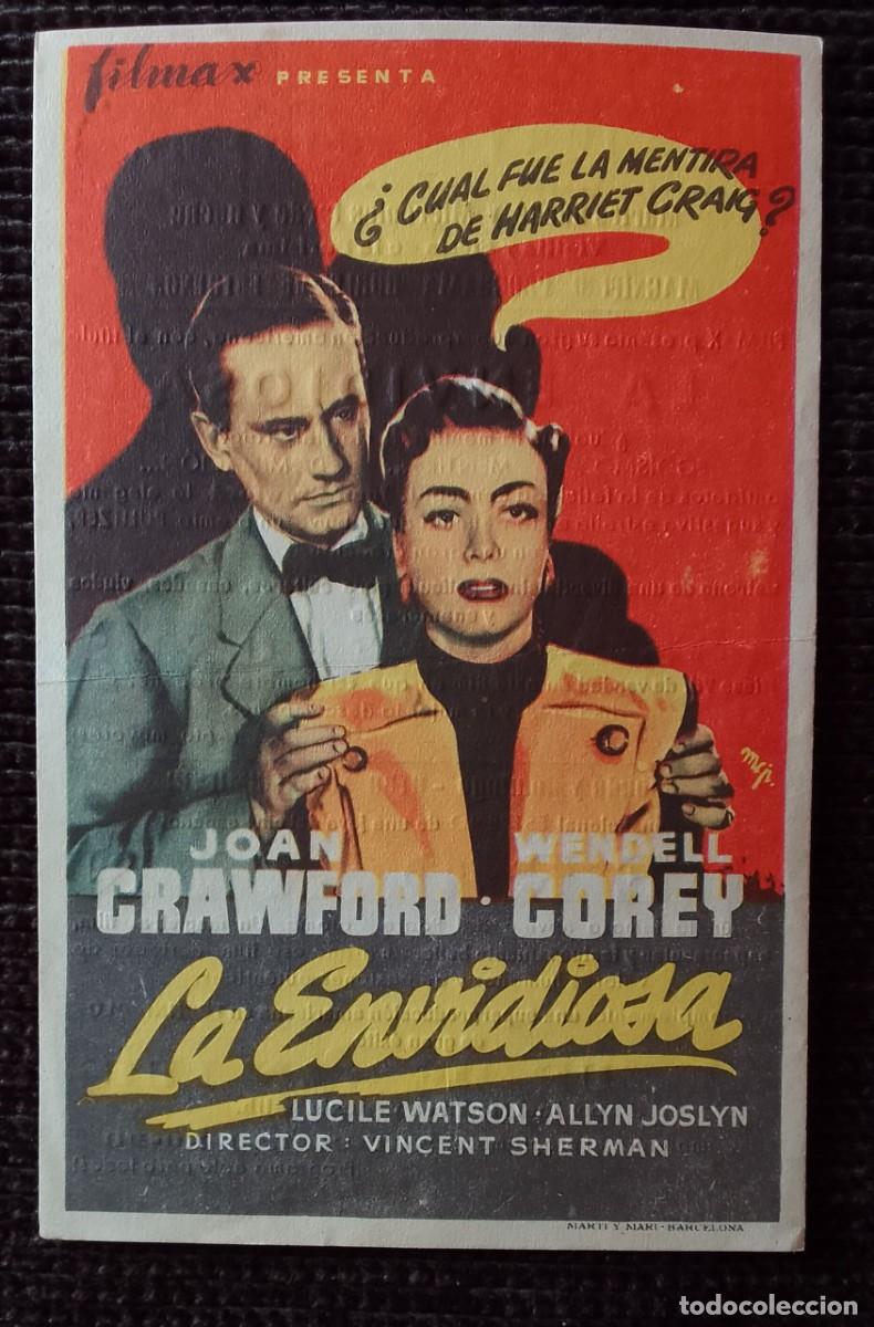 Cine: PROGRAMA DE CINE. LA ENVIDIOSA. JOAN CRAWFORD. MAJESTIC CINEMA. DE MANO.