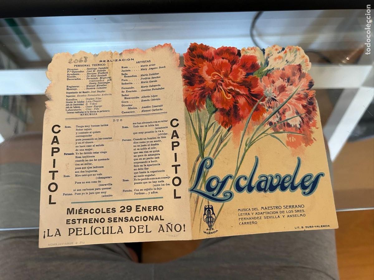Cine: 2068 los claveles cine capitol valencia con publicidad buen estado