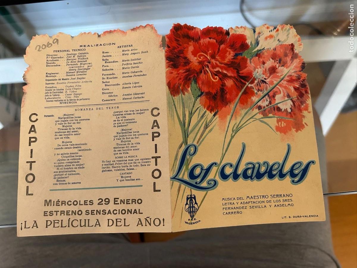 Cine: 2069 los claveles cine capitol valencia con publicidad buen estado
