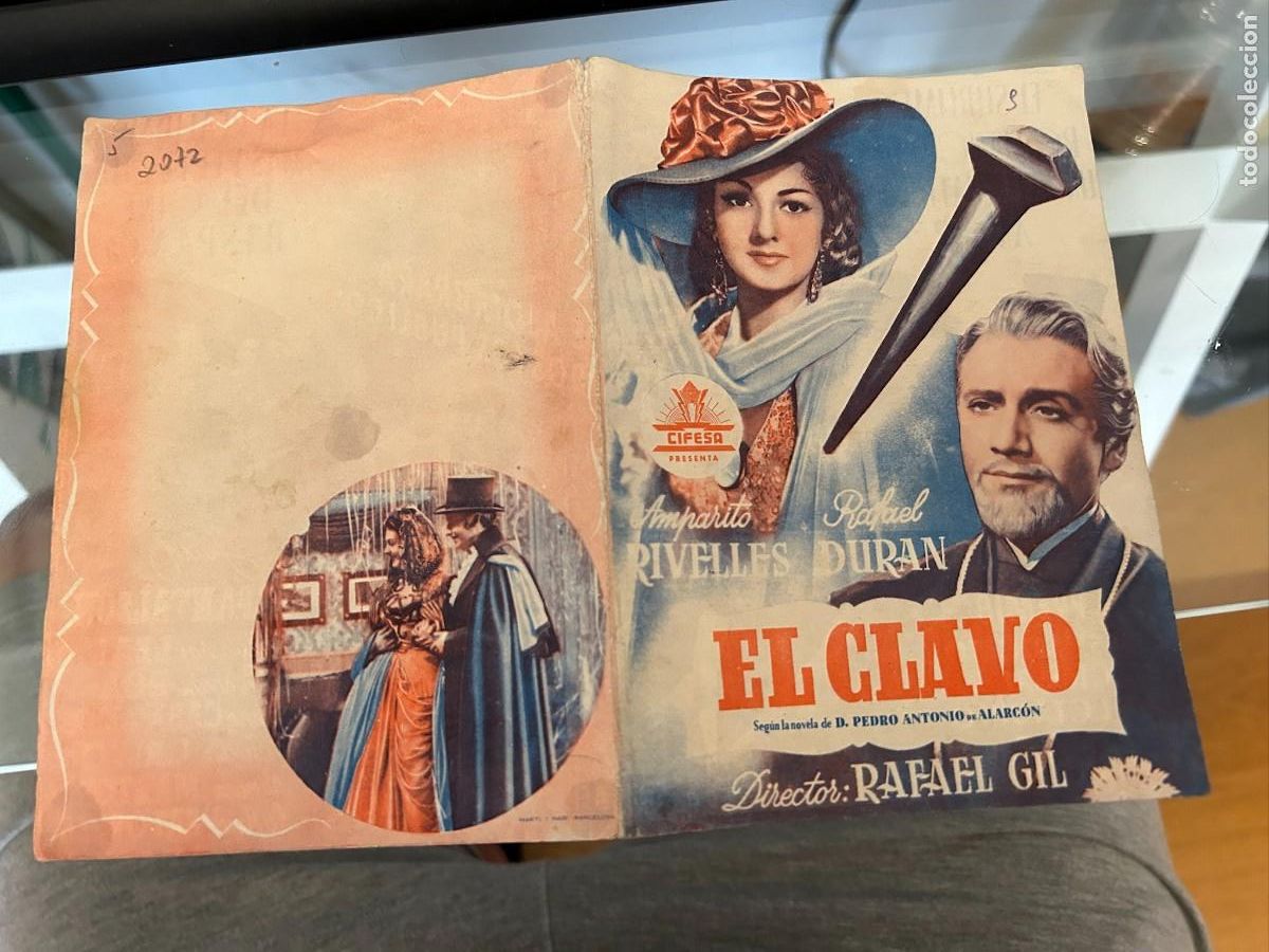 Folhetos de m&atilde;o de filmes antigos de cinema: 2072 el clavo doble sin publicidad buen estado