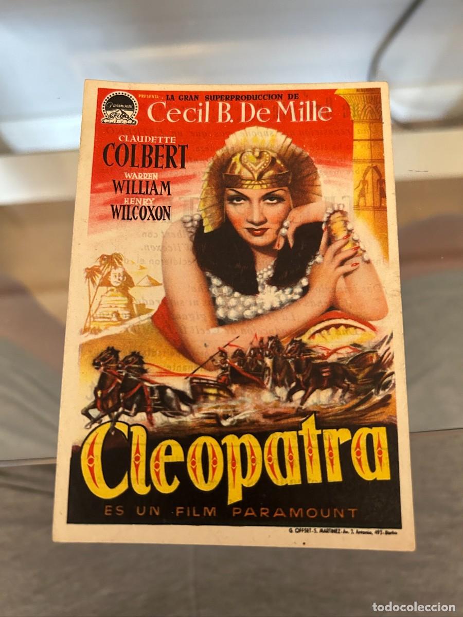 Folhetos de m&atilde;o de filmes antigos de cinema: 2083 cleopatra cine oriente valencia buen estado con publicidad