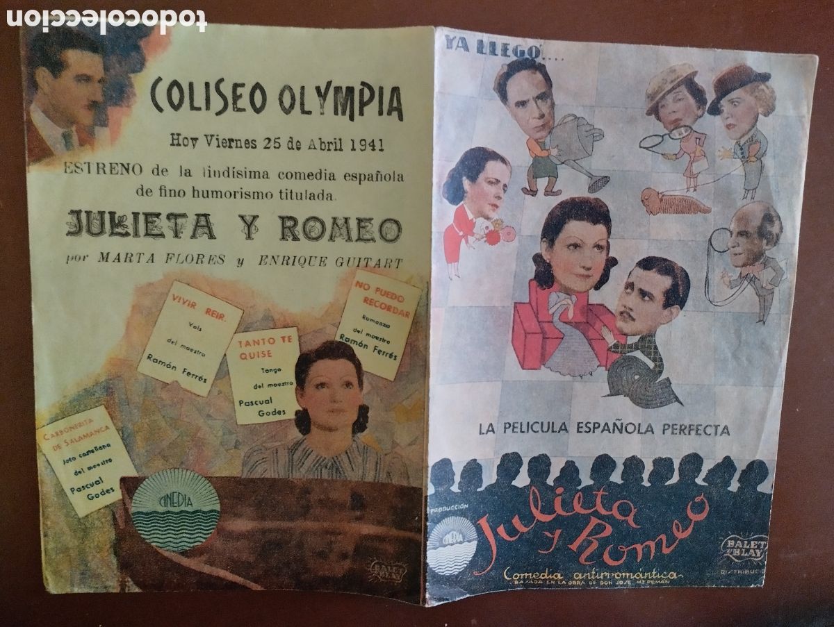 Cine: 2 Folletos Programas de cine - ROMEO Y JULIETA - Foto 3