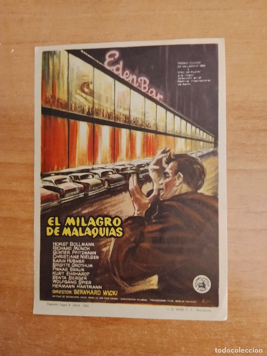Folhetos de m&atilde;o de filmes antigos de cinema: ROSA-PROGRAMA DE LA PELICULA --EL MILAGRO DE MALAQUIAS