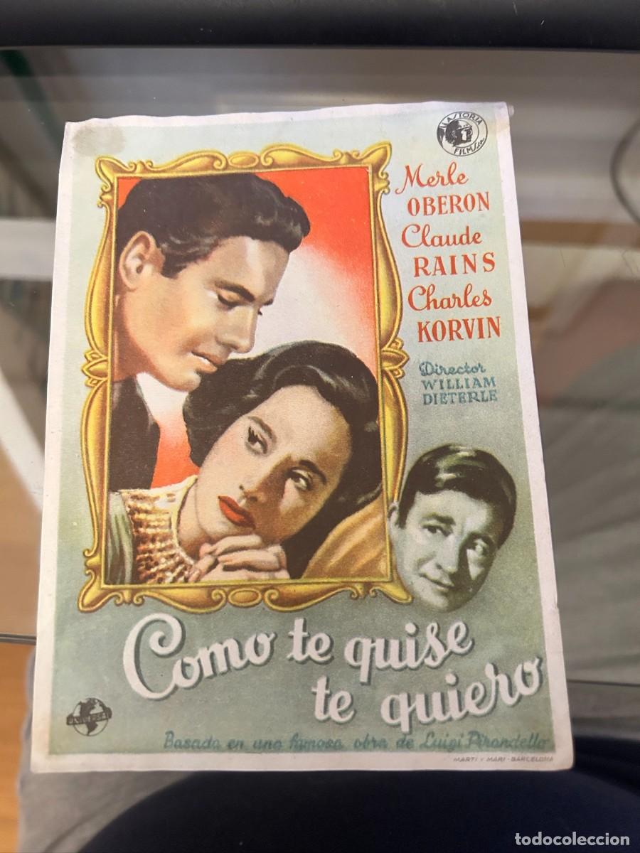 Cine: 2162 COMO TE QUISE TE QUIERO SIN PUBLICIDAD BUEN ESTADO