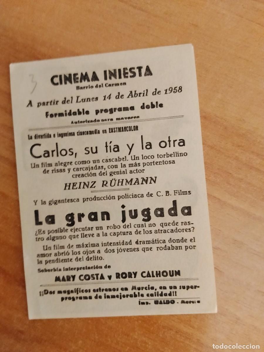 Cine: ROSA-PROGRAMA DE LA PELICULA --CARLOS SU TIA Y LA OTRA ct - Foto 2