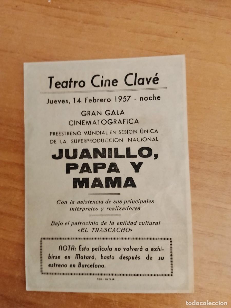 Cine: ROSA-PROGRAMA DE LA PELICULA --JUANILLO PAPA Y MAMA ct - Foto 2
