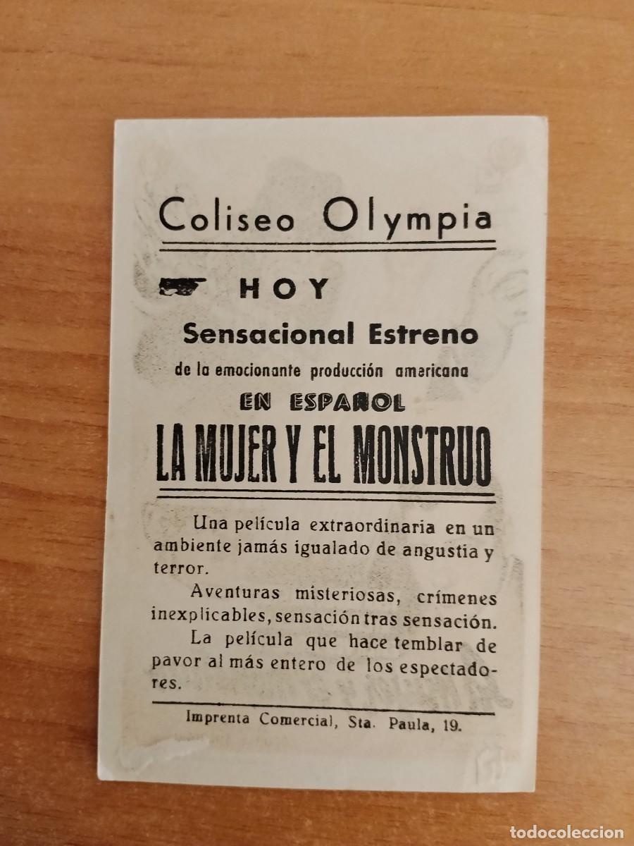 Cine: ROSA-PROGRAMA DE LA PELICULA --LA MUJER Y EL MONSTRUO ct - Foto 2