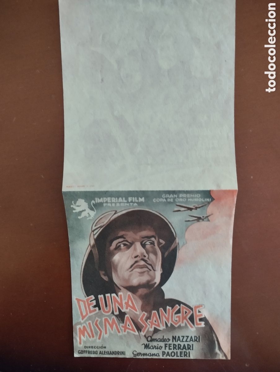 Cine: Folleto Programa de cine DOBLE - DE UNA MISMA SANGRE - Foto 1