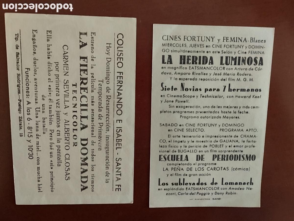 Cine: 2 Folletos Programas de cine - Foto 2