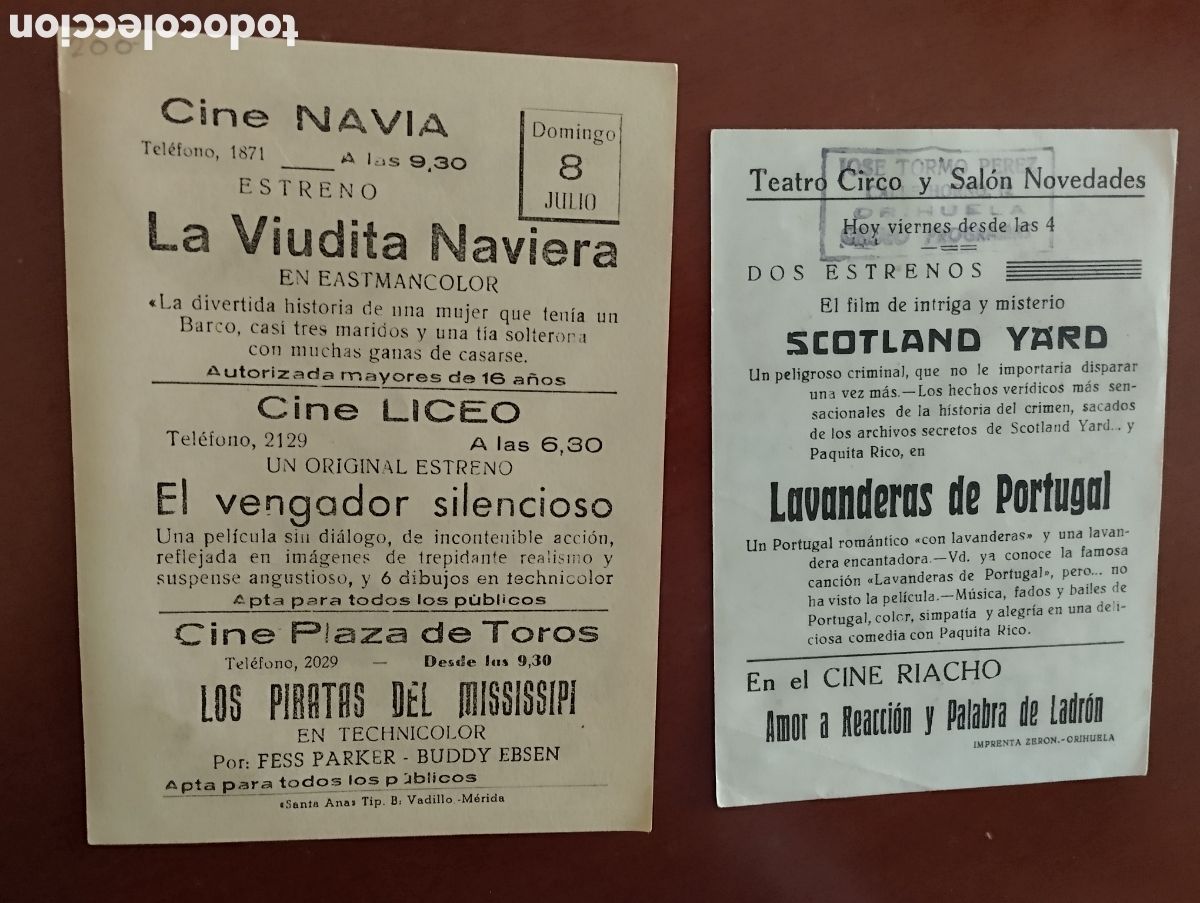 Cine: 2 Folletos Programas de cine - Foto 2