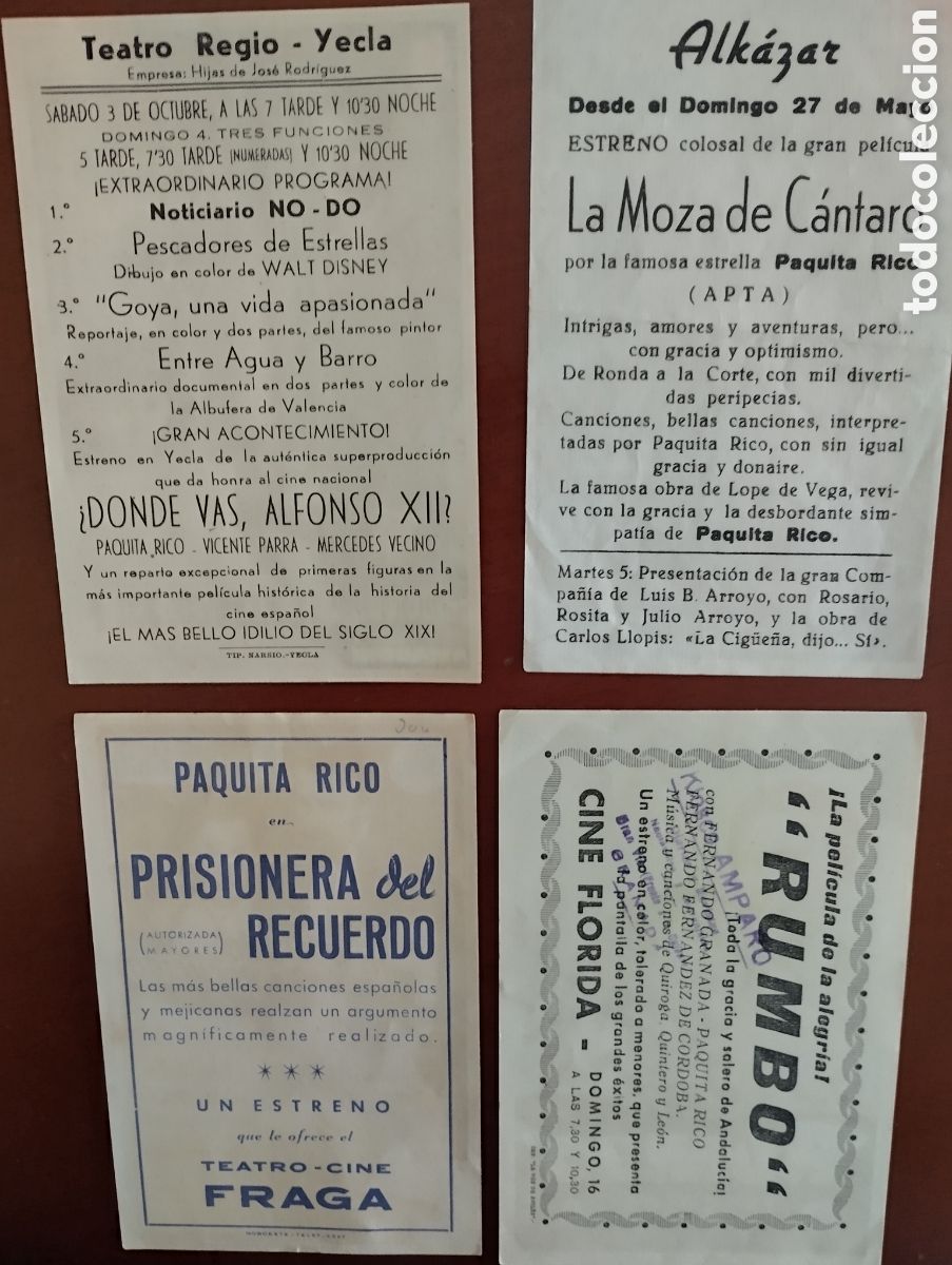 Cine: 4 Folletos Programas de cine - Foto 2