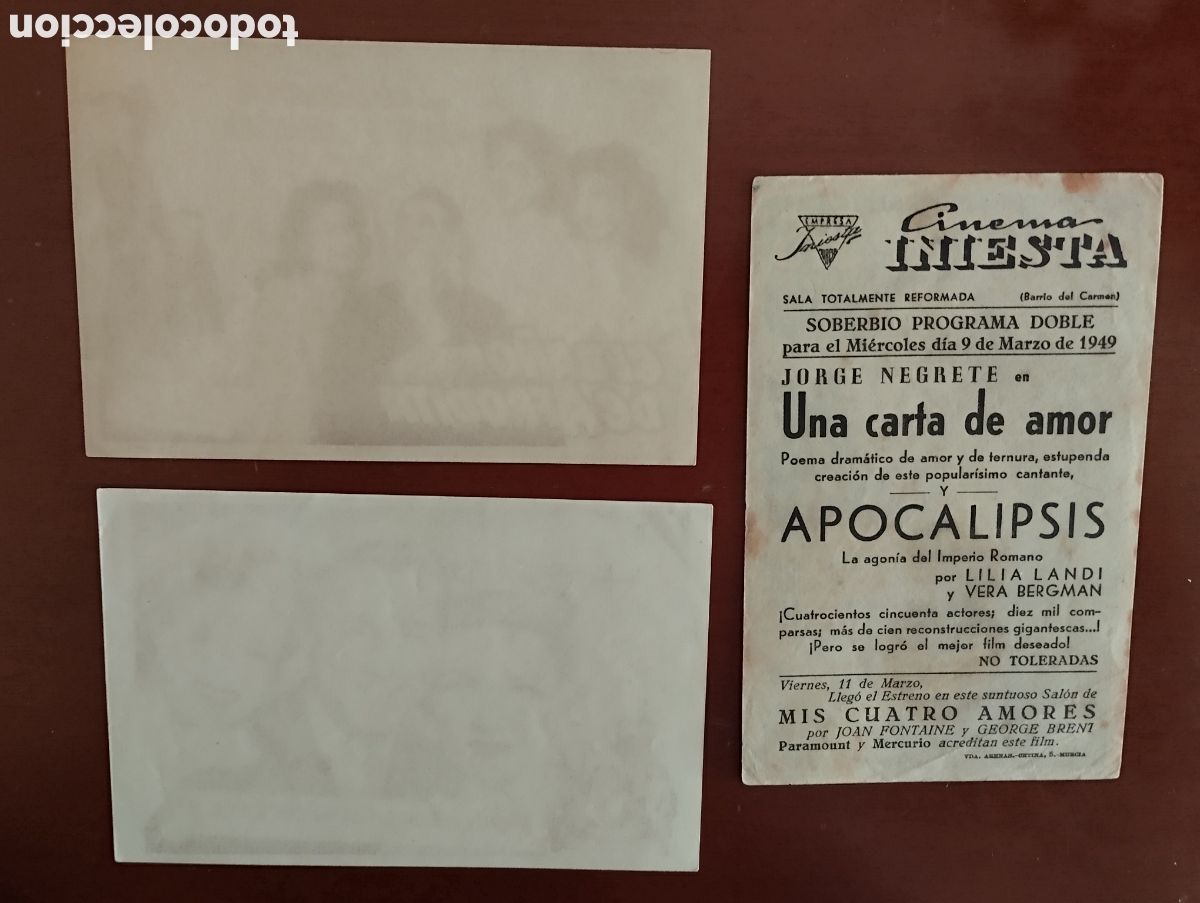 Cine: 3 Folletos Programas de cine - Foto 2