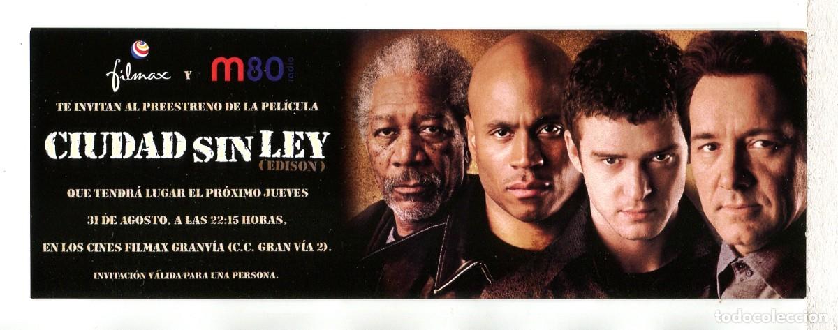 Cine: CIUDAD SIN LEY. INVITACI&Oacute;N DE PREESTRENO. MARCAP&Aacute;GINAS.