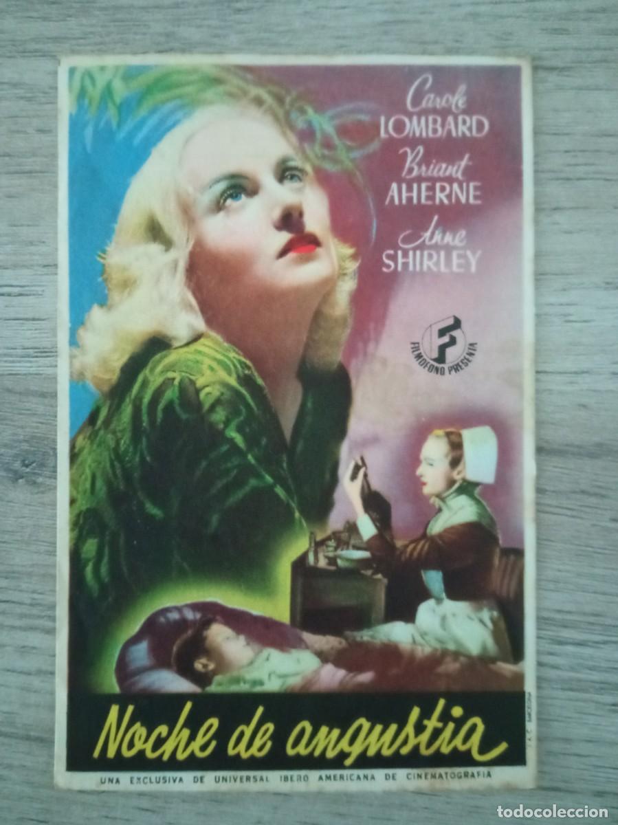 Cine: NOCHE DE ANGUSTIA, CAROLE LOMBARD, CINES BOHEMIO Y GALILEO, 1944