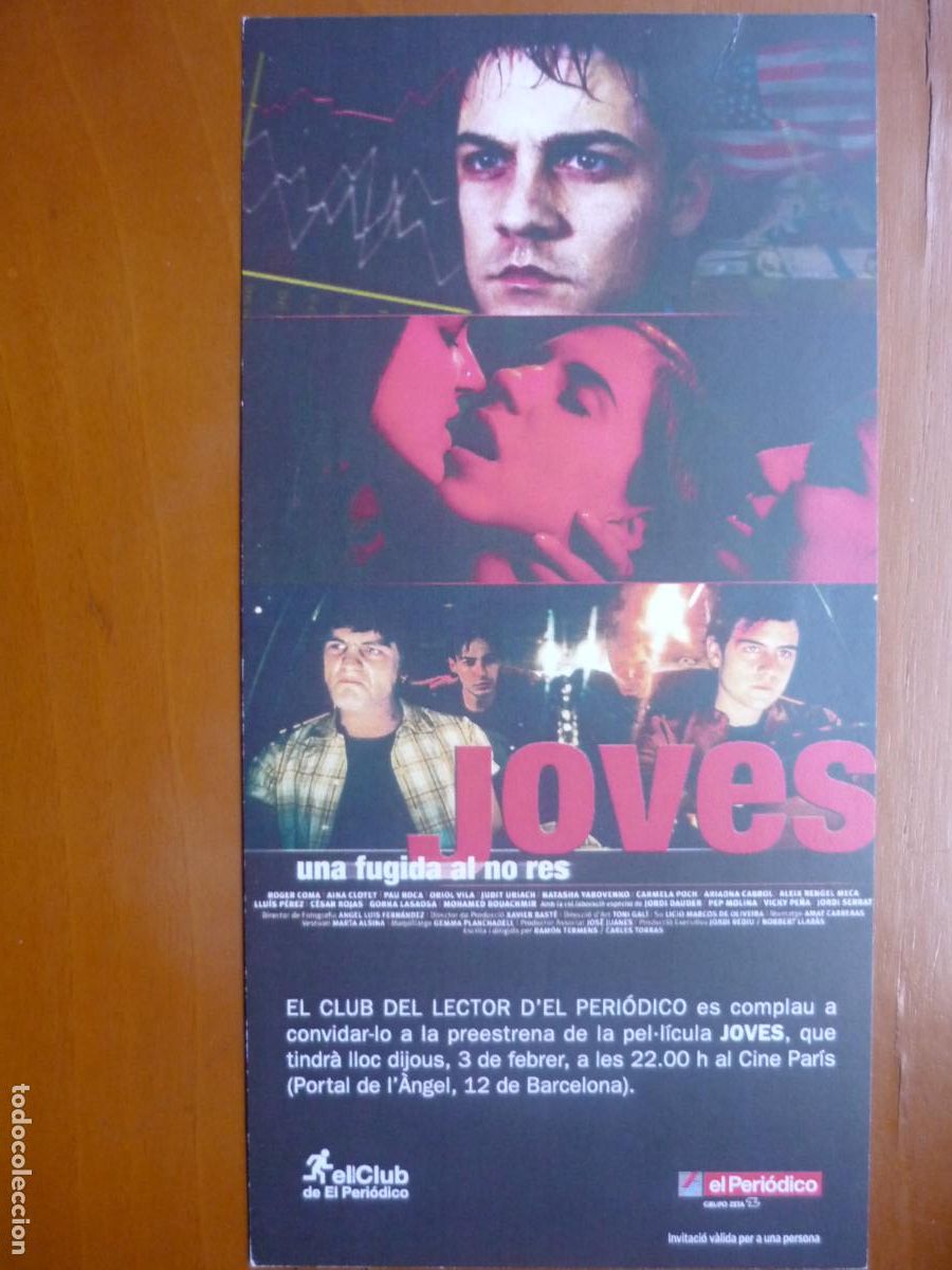 Cine: joeve jovenes- folleto mano invitacion preestreno - aina clotet cine espa&ntilde;ol