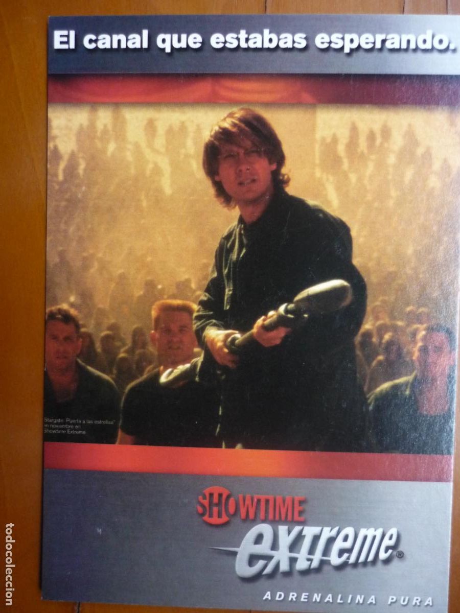 Cine: stargate - folleto mano postal original showtime extreme - james spader