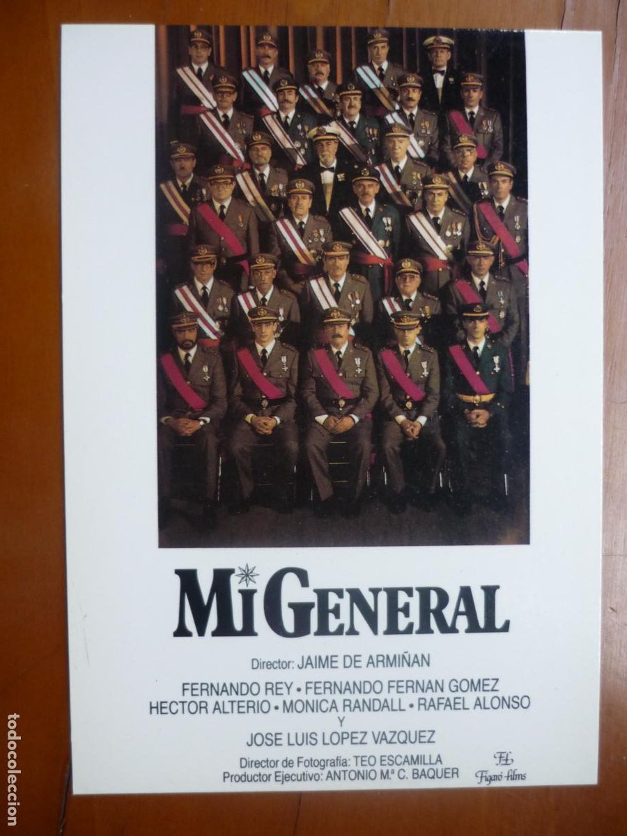 Cine: mi general - folleto mano postal original - fernando rey fernando fernan gomez j luis lopez vazquez