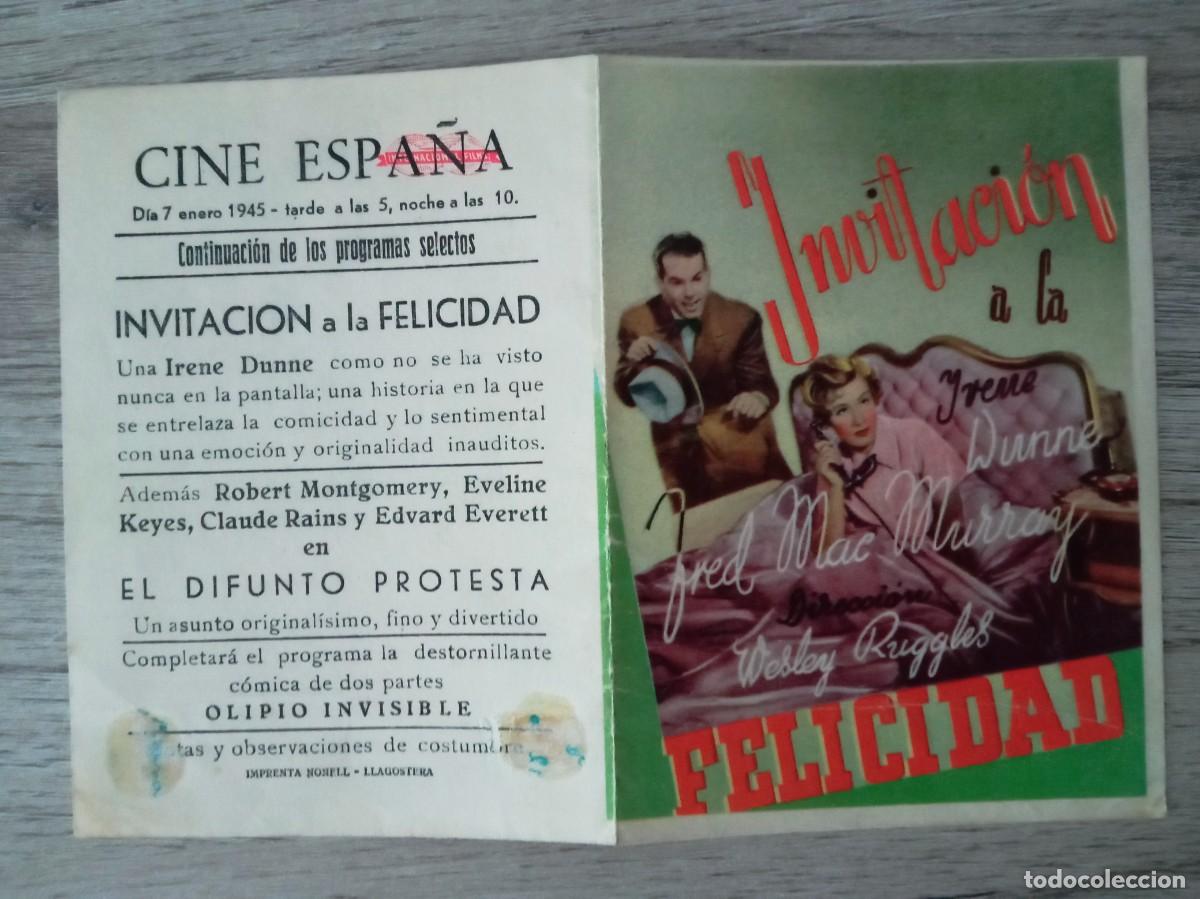 Cine: INVITACI&Oacute;N A LA FELICIDAD, IRENE DUNNE, DISTRIBUIDORA INTERNACIONAL, CINE ESPA&Ntilde;A, LLAGOSTERA