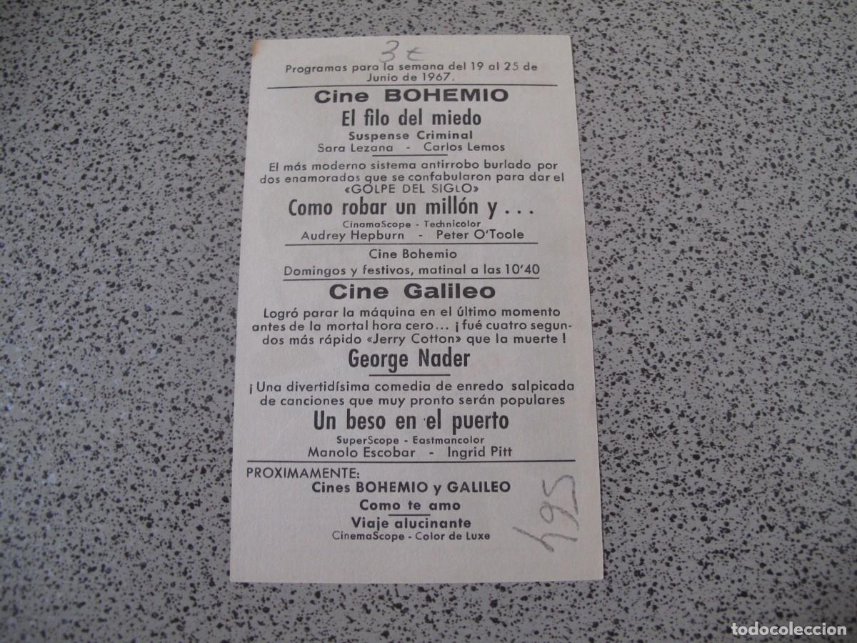 Cine: A207 PROGRAMA DE MANO ORIGINAL EL DE LA FOTO - Foto 2