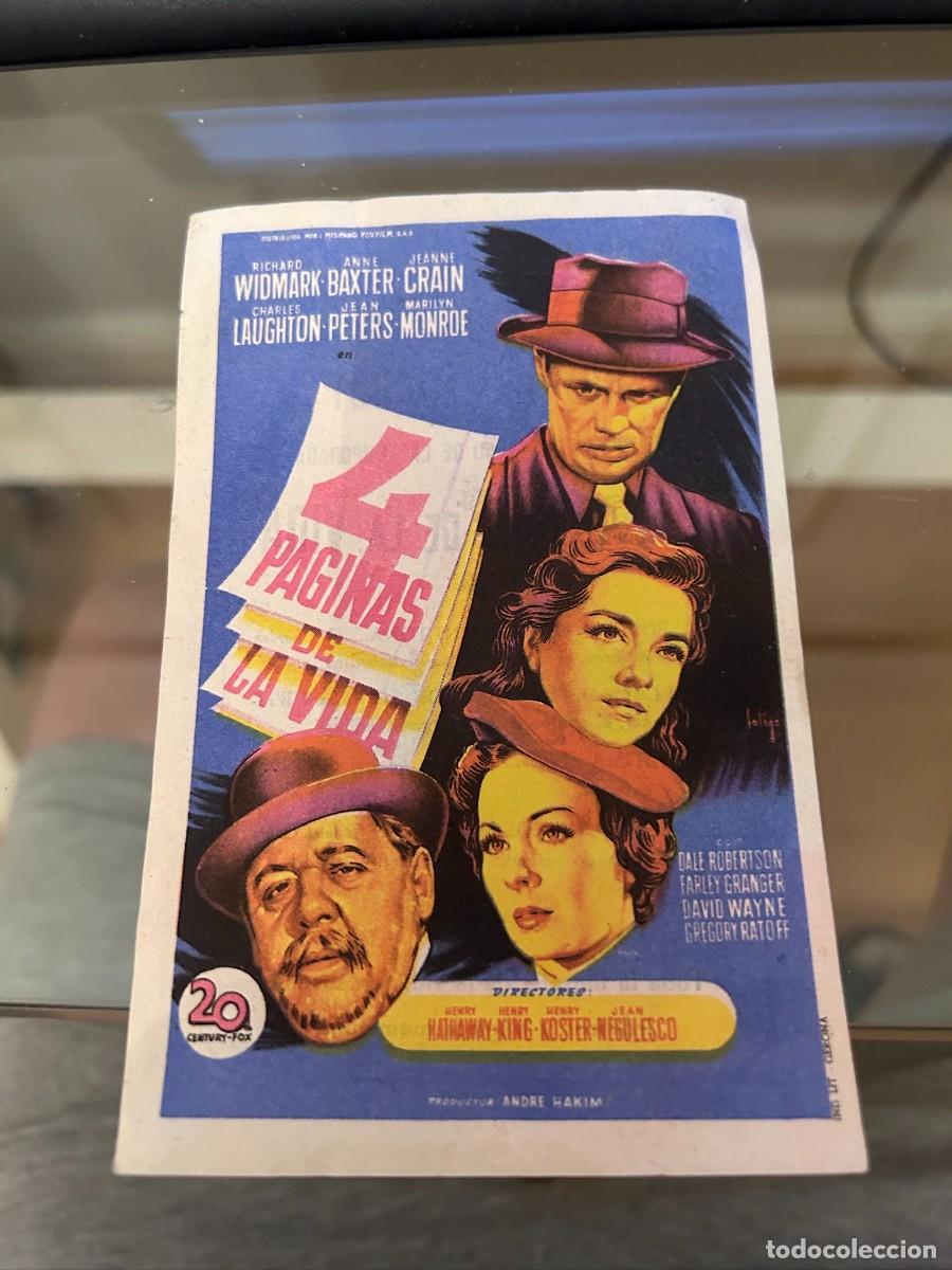  Foglietti di film di film antichi di cinema: &ordm;6 4 paginas de la vida cine avenida sevilla con publicidad buen estado