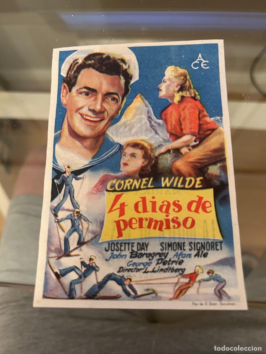  Foglietti di film di film antichi di cinema: &ordm;7 4 dias de permiso teatro bartrina reus con publicidad buen estado
