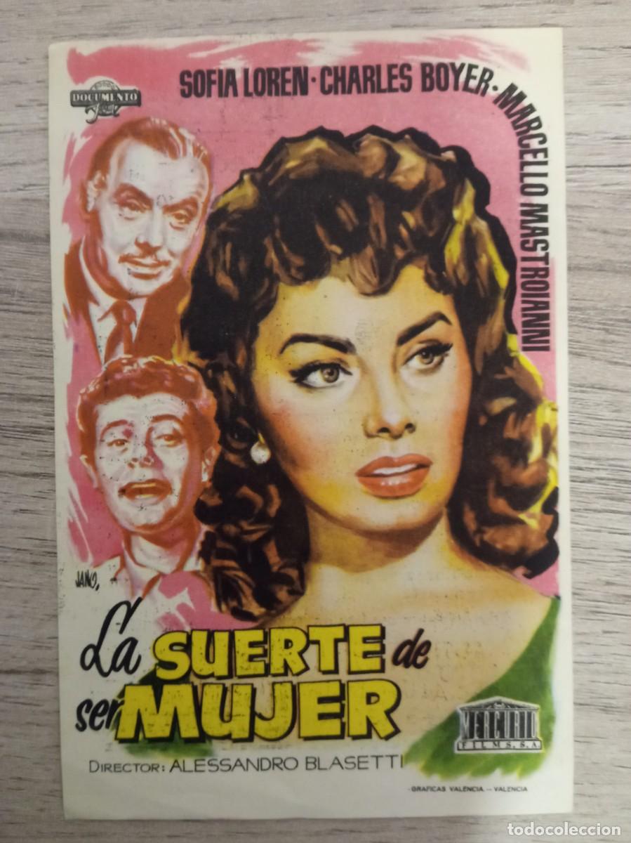 Cine: LA SUERTE DE SER MUJER, SOFIA LOREN, CINEMA VICTORIA, PUEBLA LARGA, VALENCIA