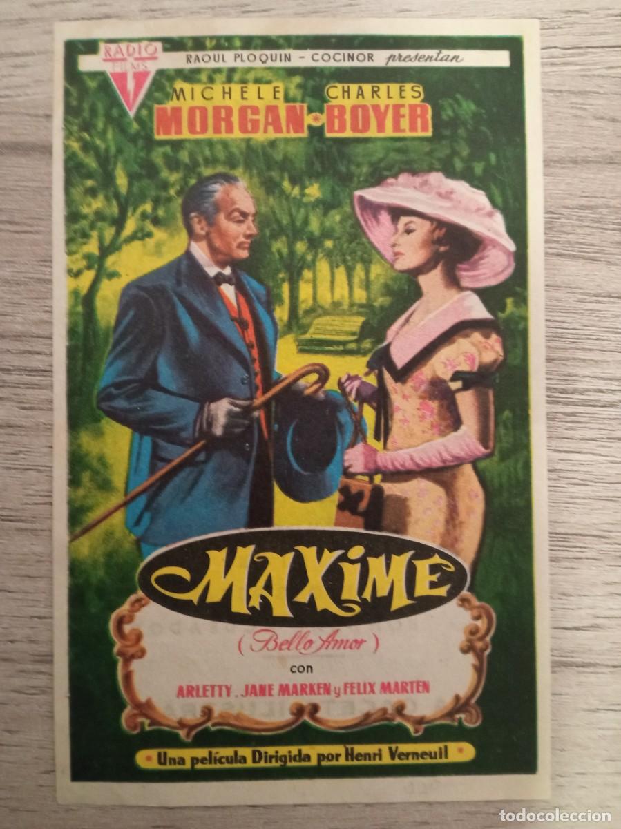 Cine: MAXIME, MICHELE MORGAN, CINE LA GARDENIA, ESTACION DE TORRELODONES, MADRID, 1959