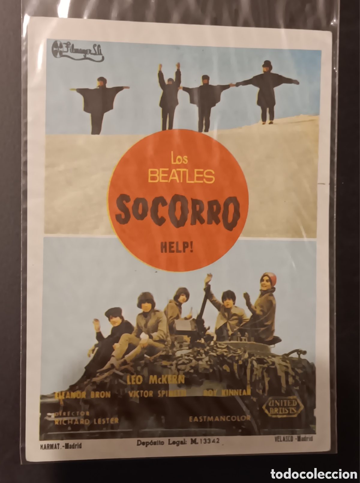 Cine: BEATLES PROGRAMA DE MANO ORIGINAL 1965 CINEMA SOCORRO