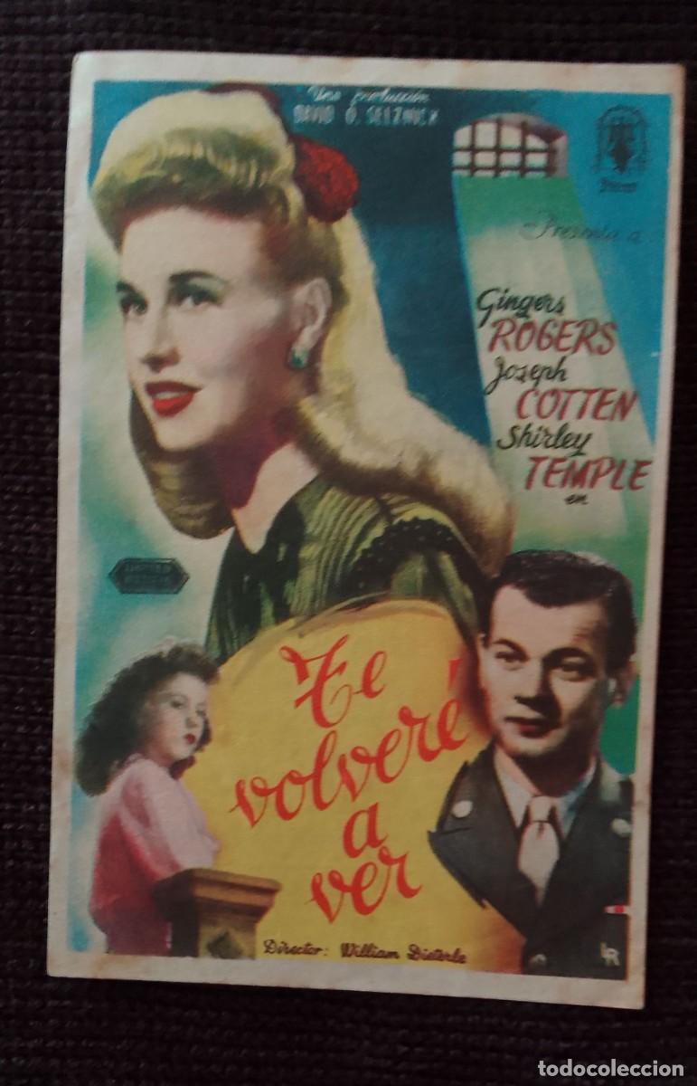 Cine: PROGRAMA DE CINE. TE VOLVERE A VER. GINGER ROGERS. OLYMPIA CINEMA. VILLAJOYOSA. DE MANO.