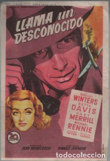 Cine: PROGRAMA DE CINE: LLAMA UN DESCONOCIDO PC-11736