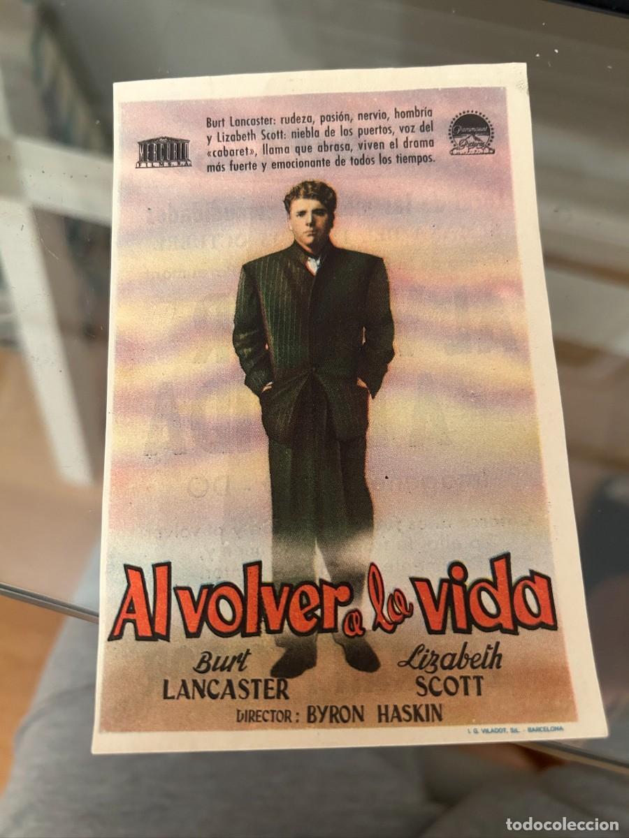 Cine: &ordm;74 AL VOLVER A LA VIDA CINE MONTERROSA REUS CON PUBLICIDAD BUEN ESTADO