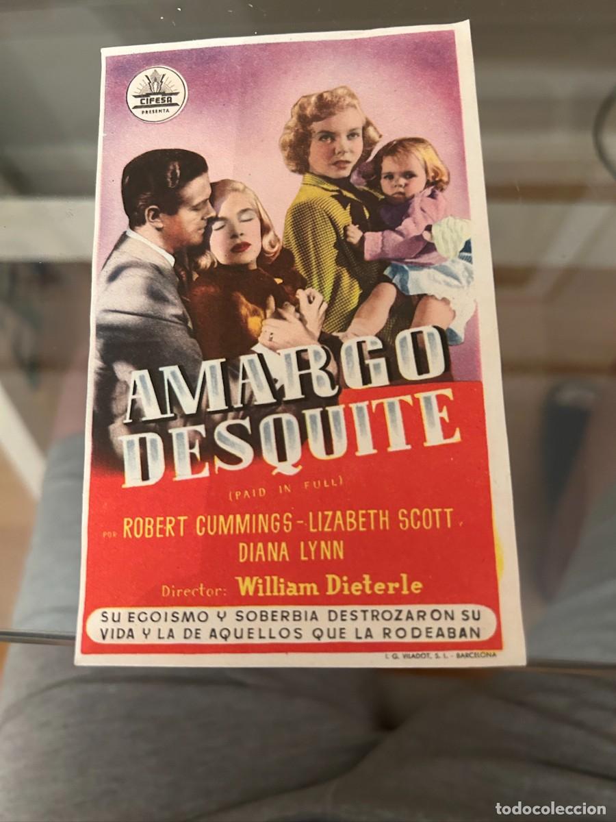 Cine: &ordm;80 AMARGO DESQUITE SELLO ORBIS BARCELONA COMO SE VE BUEN ESTADO