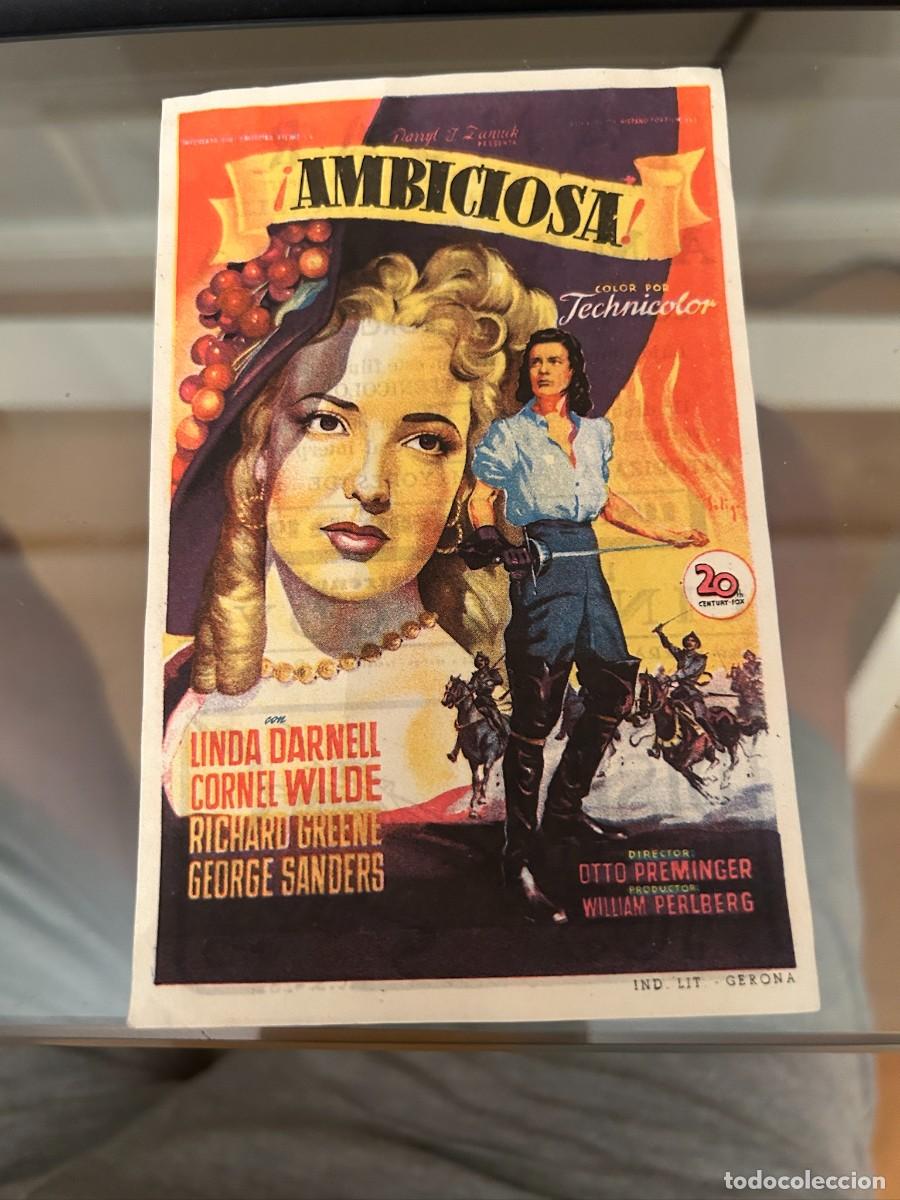 Cine: &ordm;81 AMBICIOSA CINEMA GOYA ZARAGOZA CON PUBLICIDAD BUEN ESTADO
