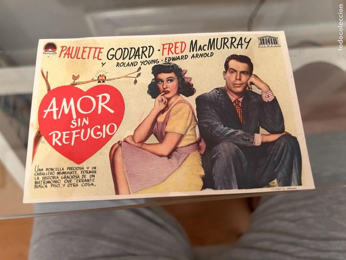  Flyers Publicitaires de films Anciens: &ordm;92 amor sin refugio sin publicidad buen estado
