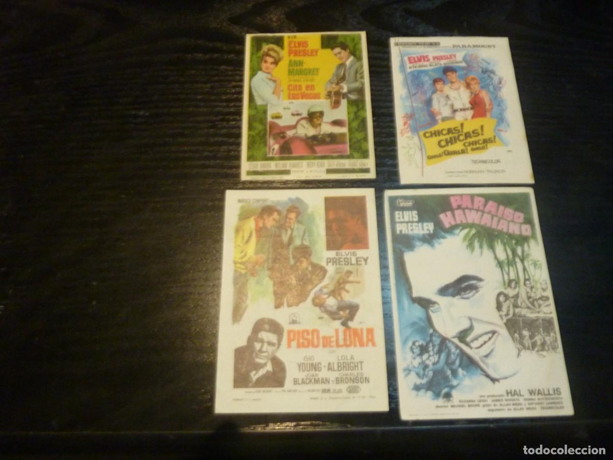 Cine: 4 Folletos de cine diferentes de ELVIS PRESLEY con publicidad