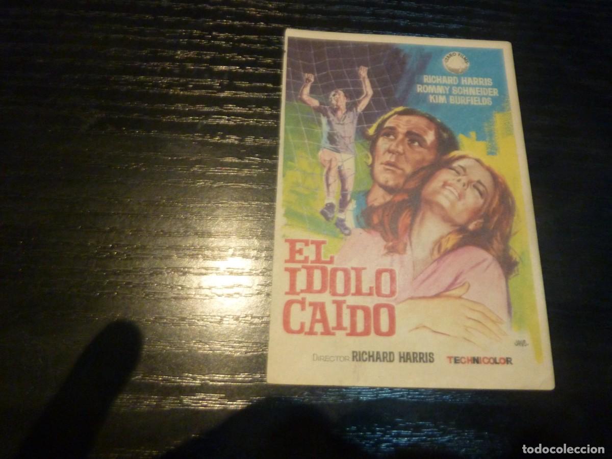 Cine: Folleto de cine EL IDOLO CAIDO con publicidad