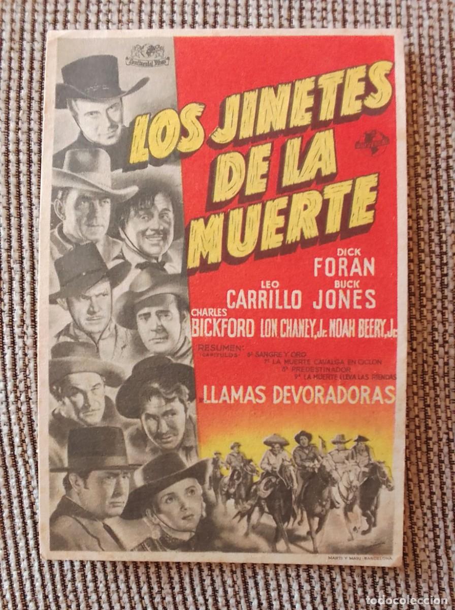 Cine: PROGRAMA DE CINE. LOS JINETES DE LA MUERTE. 1947. OLYMPIA CINEMA. VILLAJOYOSA. DE MANO.