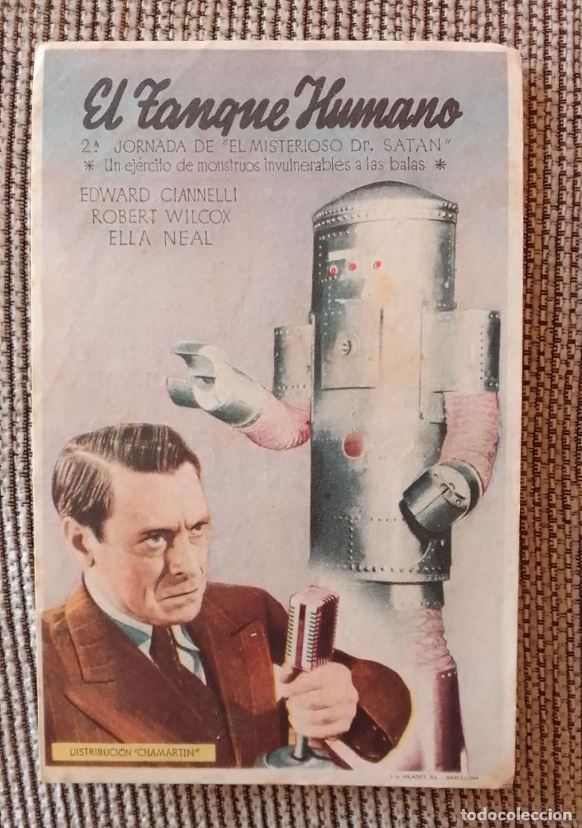 Cine: PROGRAMA DE CINE. EL TANQUE HUMANO. 1943. CINEMA AZUL. VILLAJOYOSA. DE MANO.