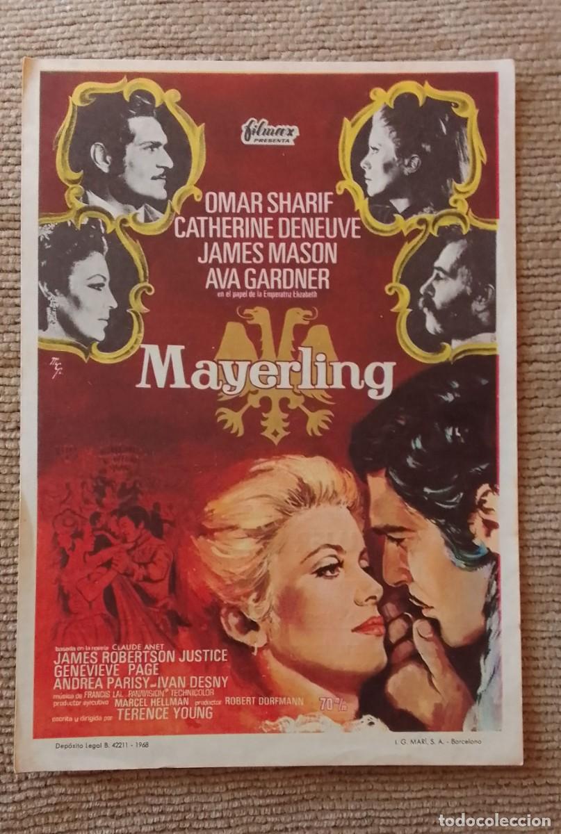 Cine: PROGRAMA DE CINE. MAYERLING. OMAR SHARIF. CATHERINE DENEUVE. CINE LAS VEGAS. FIGUERAS. DE MANO.