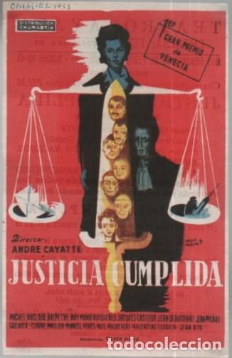 Cine: PROGRAMA DE CINE: JUSTICIA CUMPLIDA PC-11790 - Foto 1