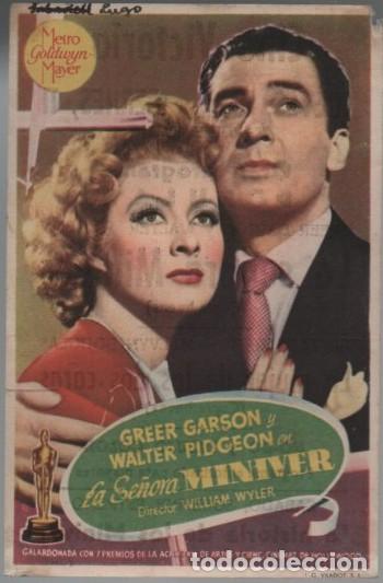 Cine: PROGRAMA DE CINE: LA SE&Ntilde;ORA MINIVER PC-11805 - Foto 1