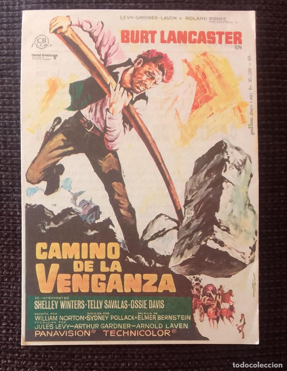 Cine: PROGRAMA DE CINE. CAMINO DE LA VENGANZA. BURT LANCASTER. CINE LAS VEGAS. FIGUERAS. DE MANO.