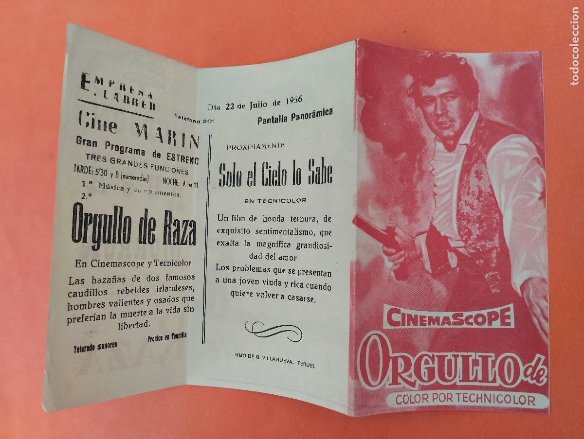 Cine: PROGRAMA CINE. TERUEL Teatro Cine Mar&iacute;n. ORGULLO DE RAZA